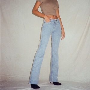 Frayed low rise jeans